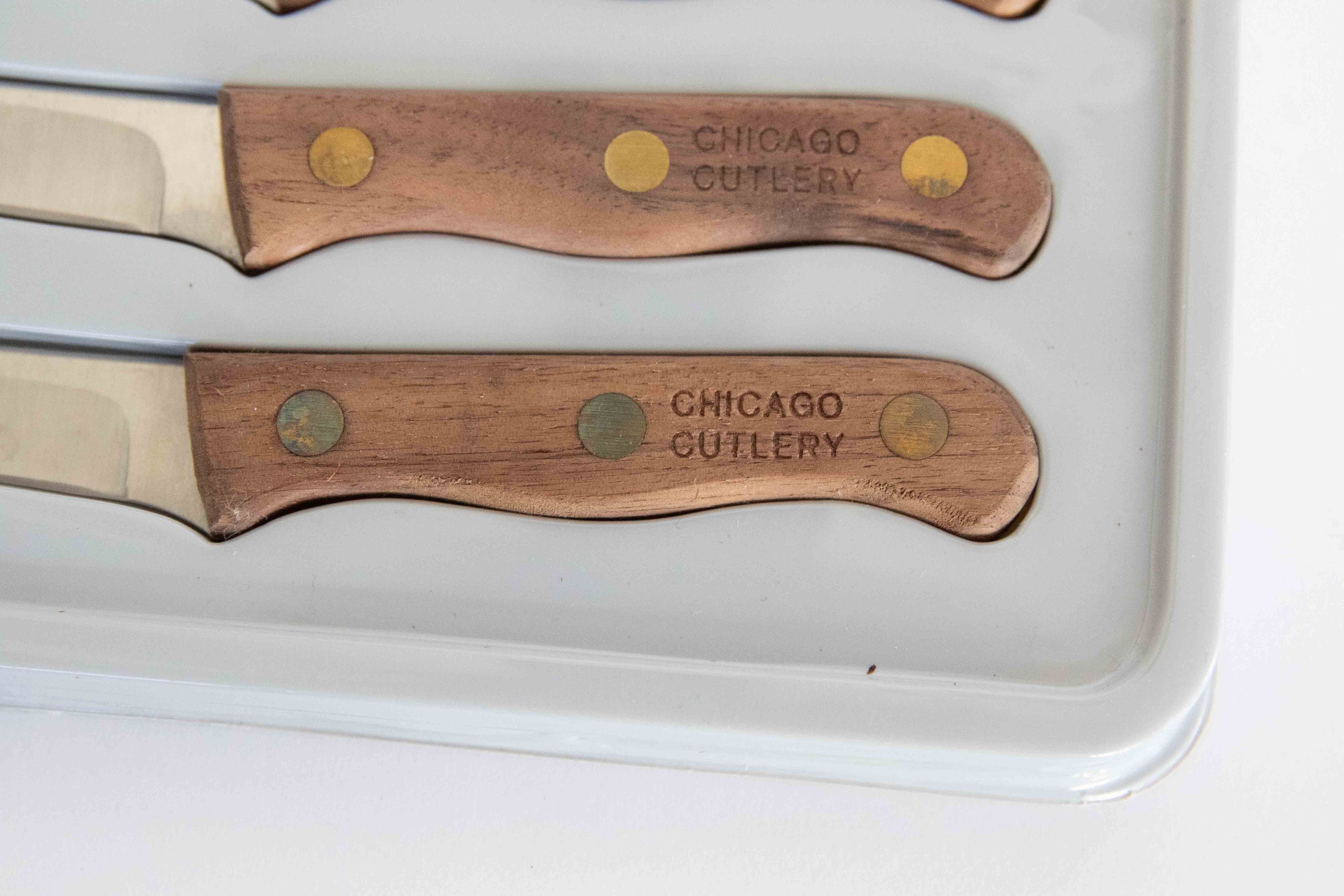 Vintage Walnut Chicago Cutlery Steak Knives Etsy