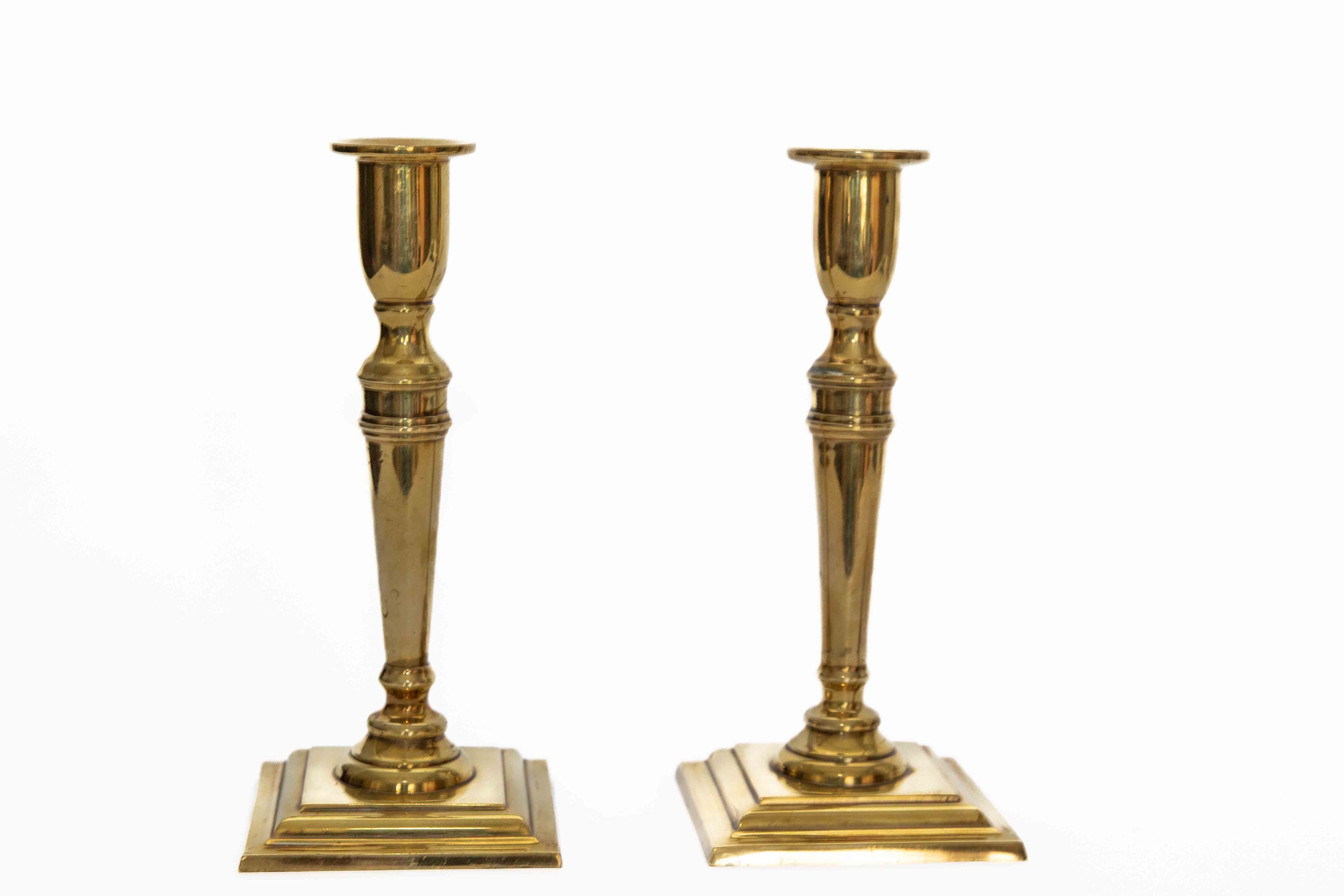 Pair of Rostand Vintage/antique Solid Brass Candlestick Holder. Rostand