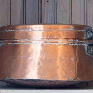 Vintage Hammered Copper Double Boiler – Tin Lined Bain Marie Pot