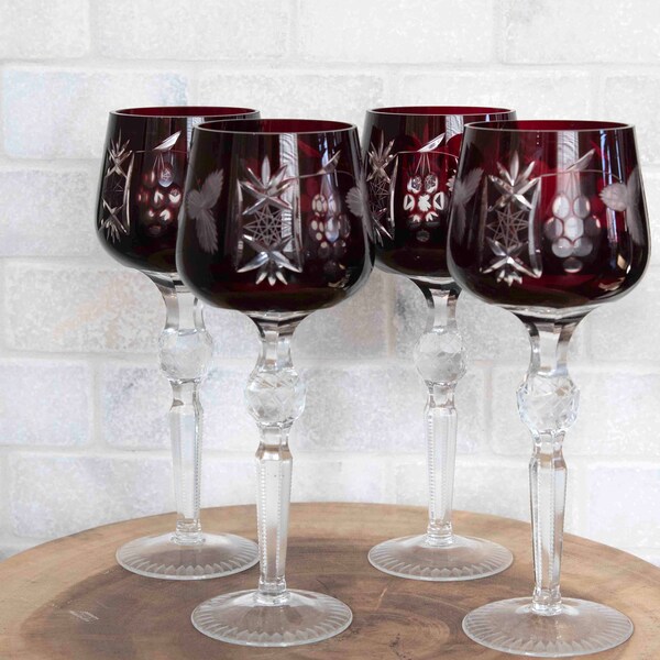 Burgundy Wine Glasses Etsy