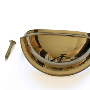 Vintage Amerock Polished Brass Cabinet Cup Pull: 3&quot; Screw Spacing  per pair