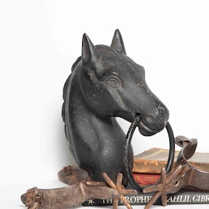 Vintage Hitching Post Horse Head Cast Iron with Ring