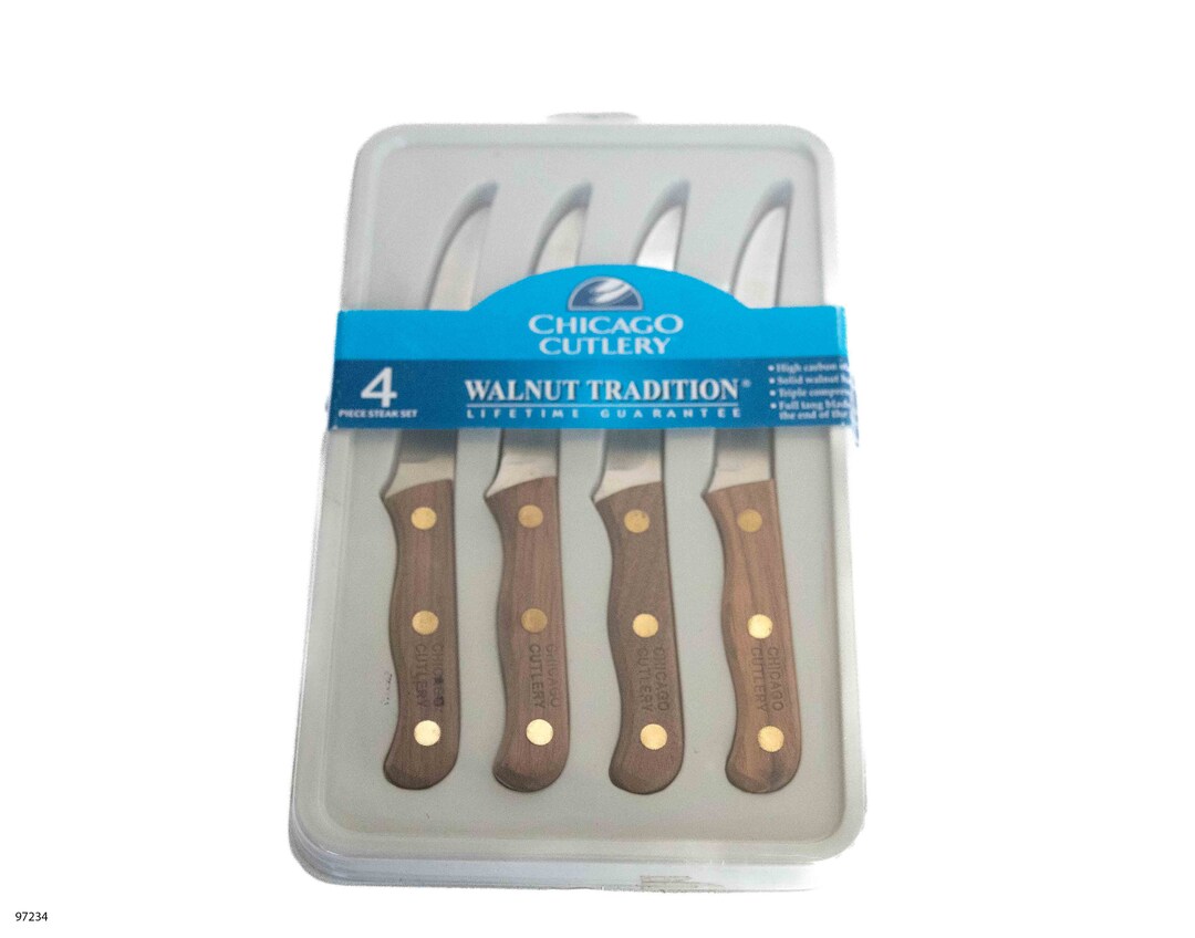 Vintage Walnut Chicago Cutlery Steak Knives Etsy