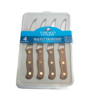 Chicago Cutlery 4 Piece Full Tang Walnut Tradition Steak Knife Set -  KnifeCenter - COCB144 - Discontinued