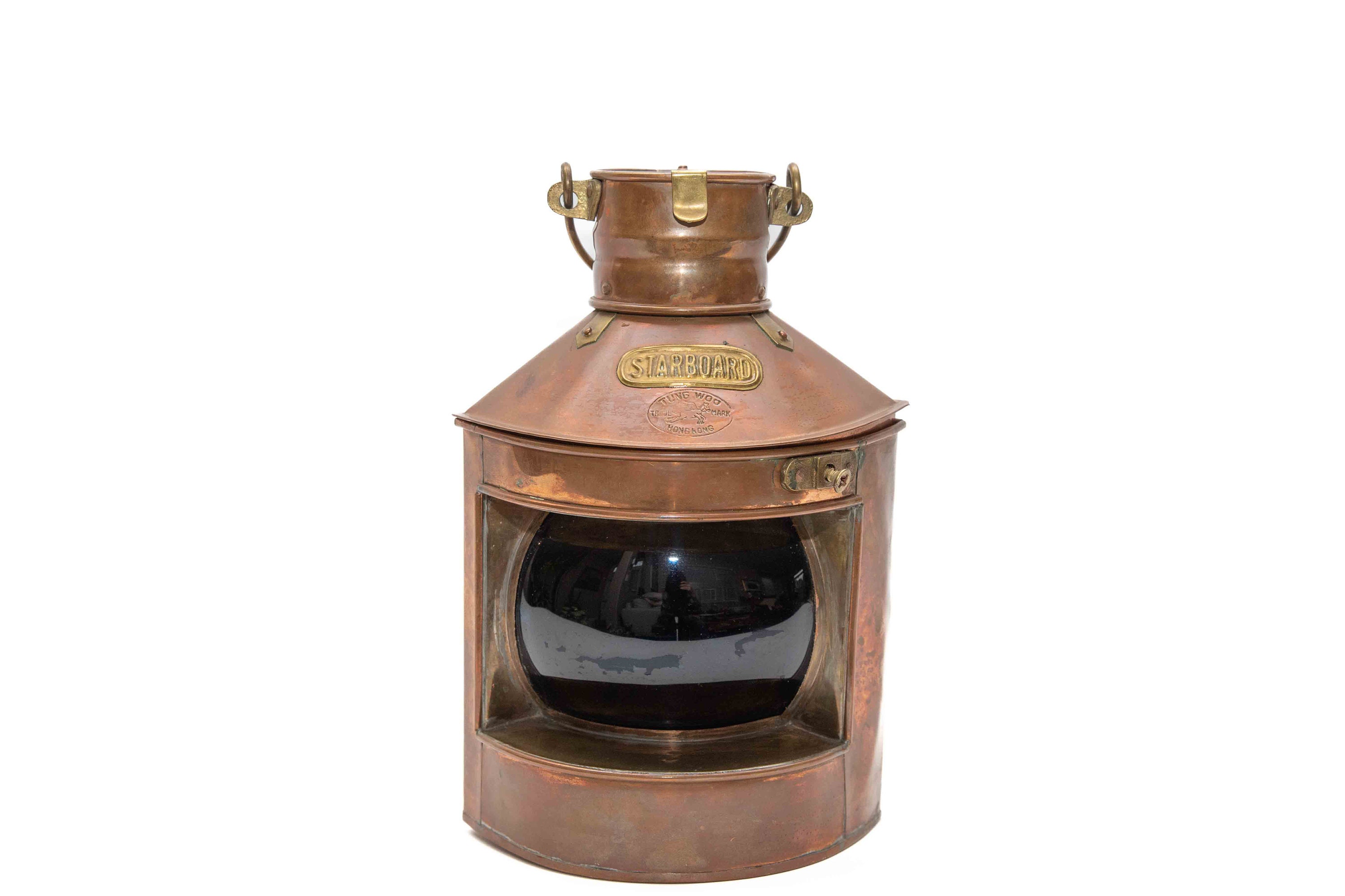 Tung Woo Copper Nautical Ship Lantern From the Early 1900 s