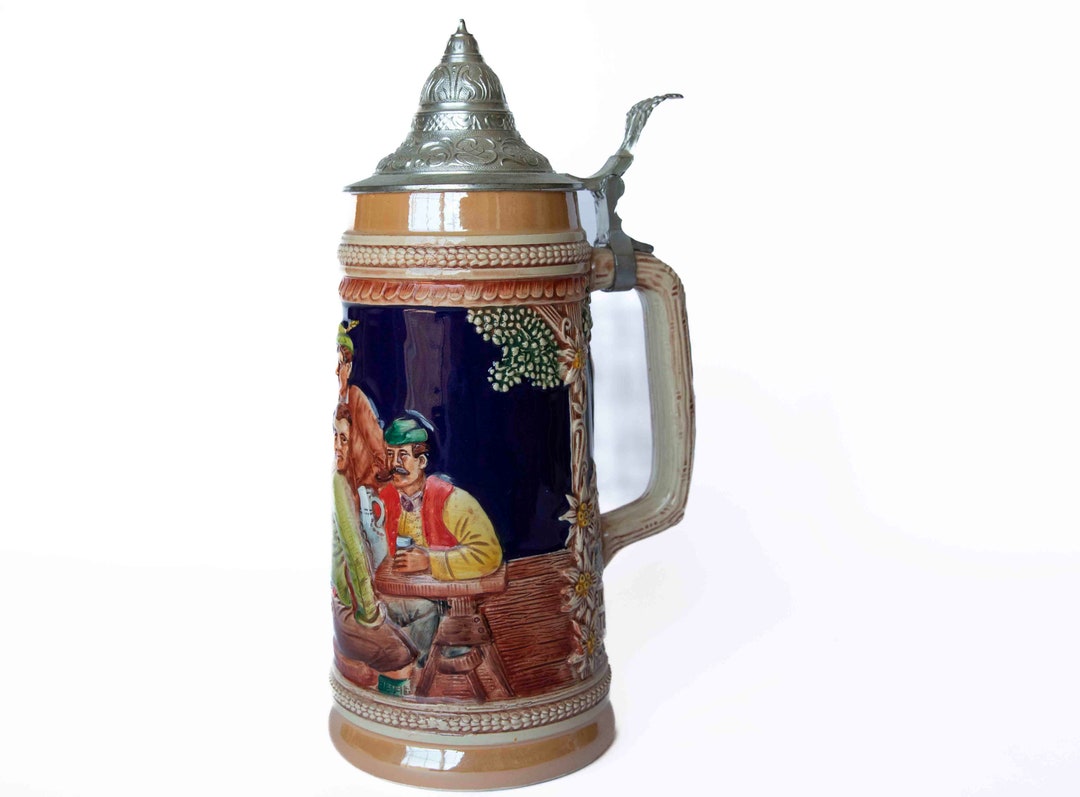 Vintage German Beer Stein ein Guter Trunk Machtalte Jung Very Large/1