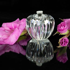 Vintage Waterford Crystal apple paperweight signed 3.25 inches