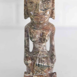 Vintage hand Carved Stone of a female Tribal figure