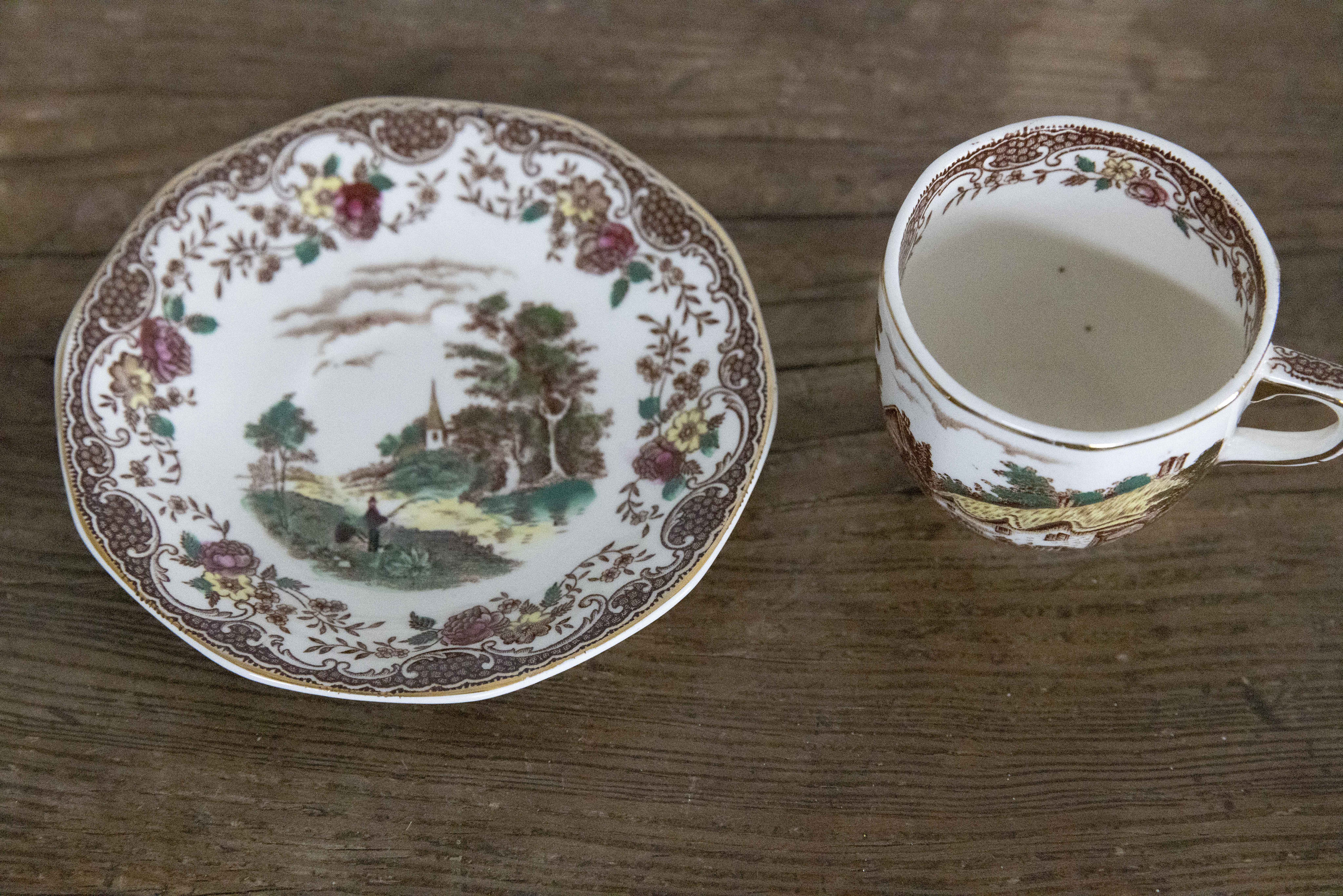 Royal Tudor Ware Olde England Barker Bros Ltd. Brown Demitasse Tea Cup