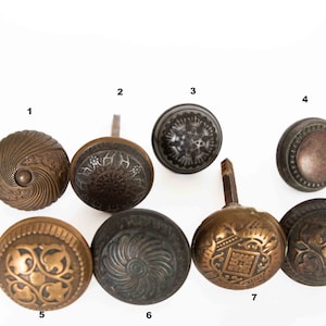 1800&#39;s 19th century Bronze/Brass Door Knobs 7 styles Eastlake Single handles only