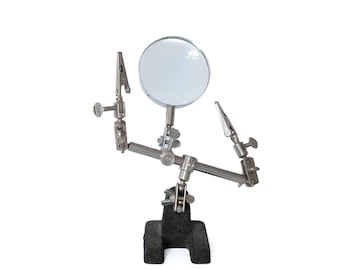 Vintage Adjustable Magnifying Glass and Clamps tool for Jewelers,