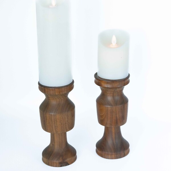 Teak Candle Holder Etsy