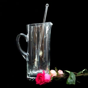 Hand Blown Vintage Martini Pitcher with Stir Stick