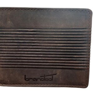 Cartera de piel auténtica para hombre marrón con RFID