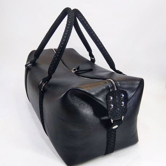personalized leather weekender bag