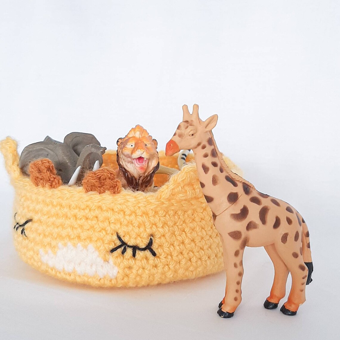 Giraffe basket for safari nursery decor crochet nursery Etsy