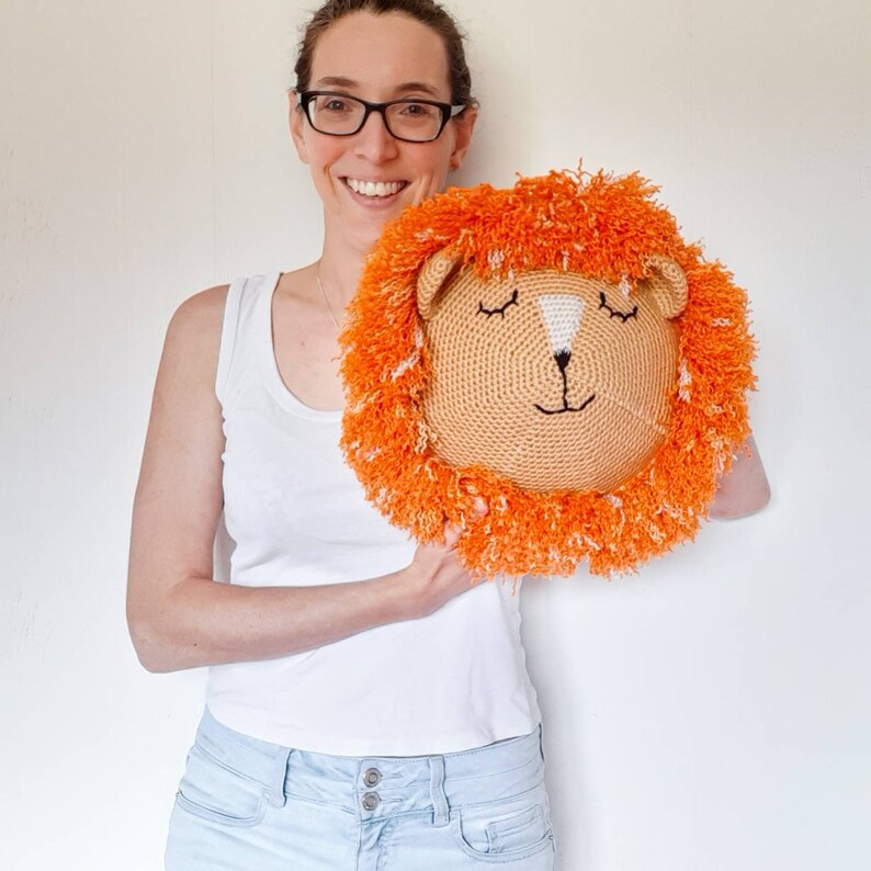 Lion head wall hanging crochet animal head for nursery decor Etsy