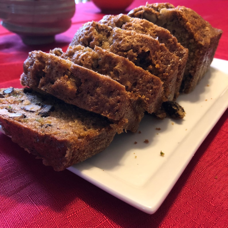 20 oz. Zucchini Bread with Walnut, Homemade, Soft and Moist each loaf packed separately image 1