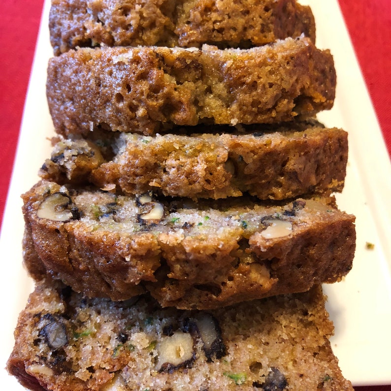 20 oz. Zucchini Bread with Walnut, Homemade, Soft and Moist each loaf packed separately image 2