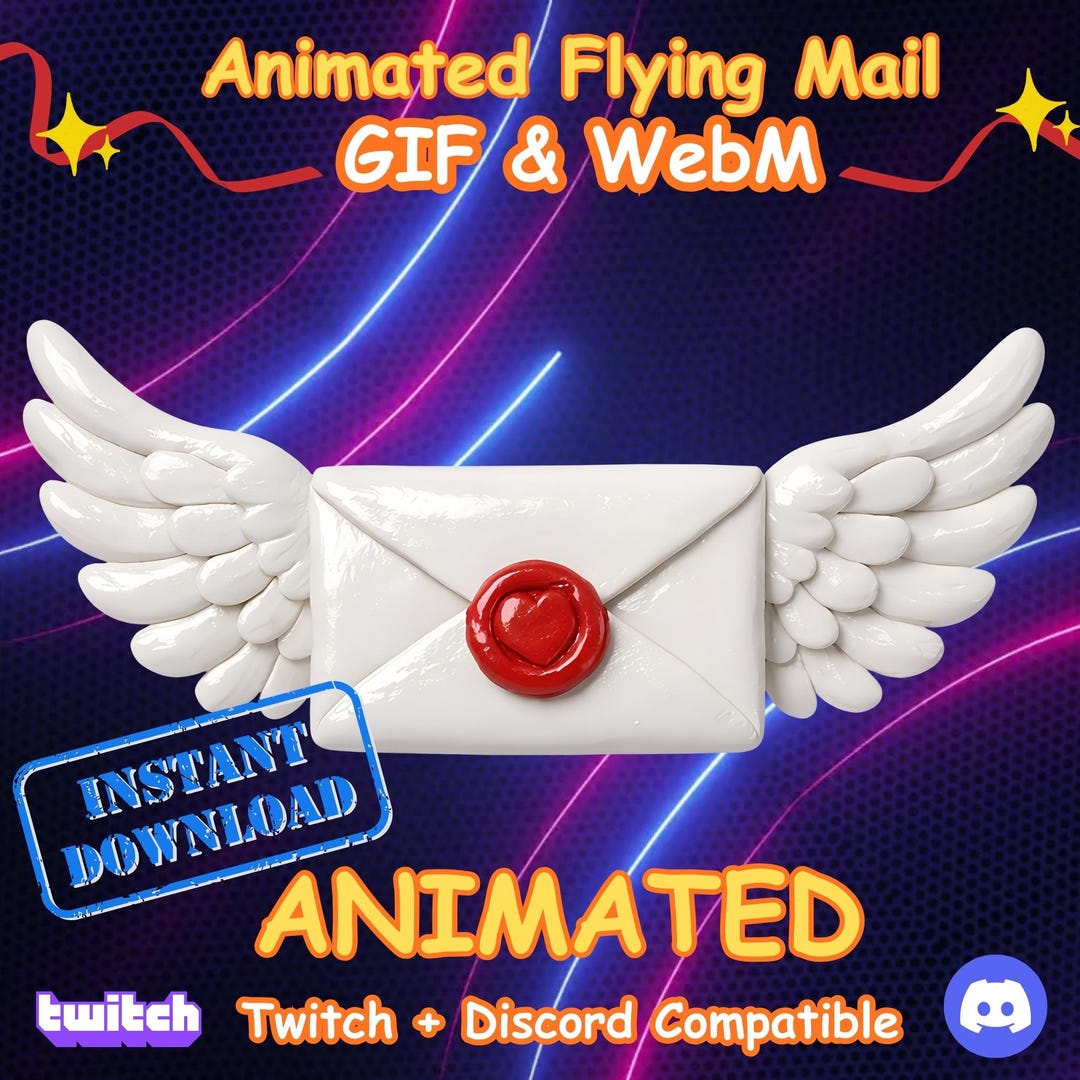 Mail Animation Red Animated Flying Mail Envelope | Twitch, Discord Stream Overlay (webm ...