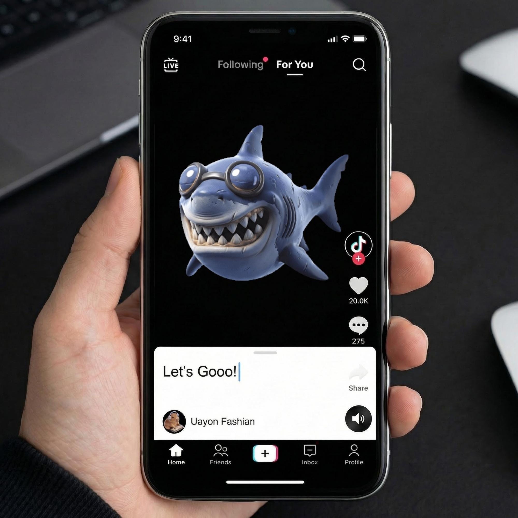 Animated Shark Tail Wag Emote | 3D Kawaii Goggle Shark Stream Overlay ...