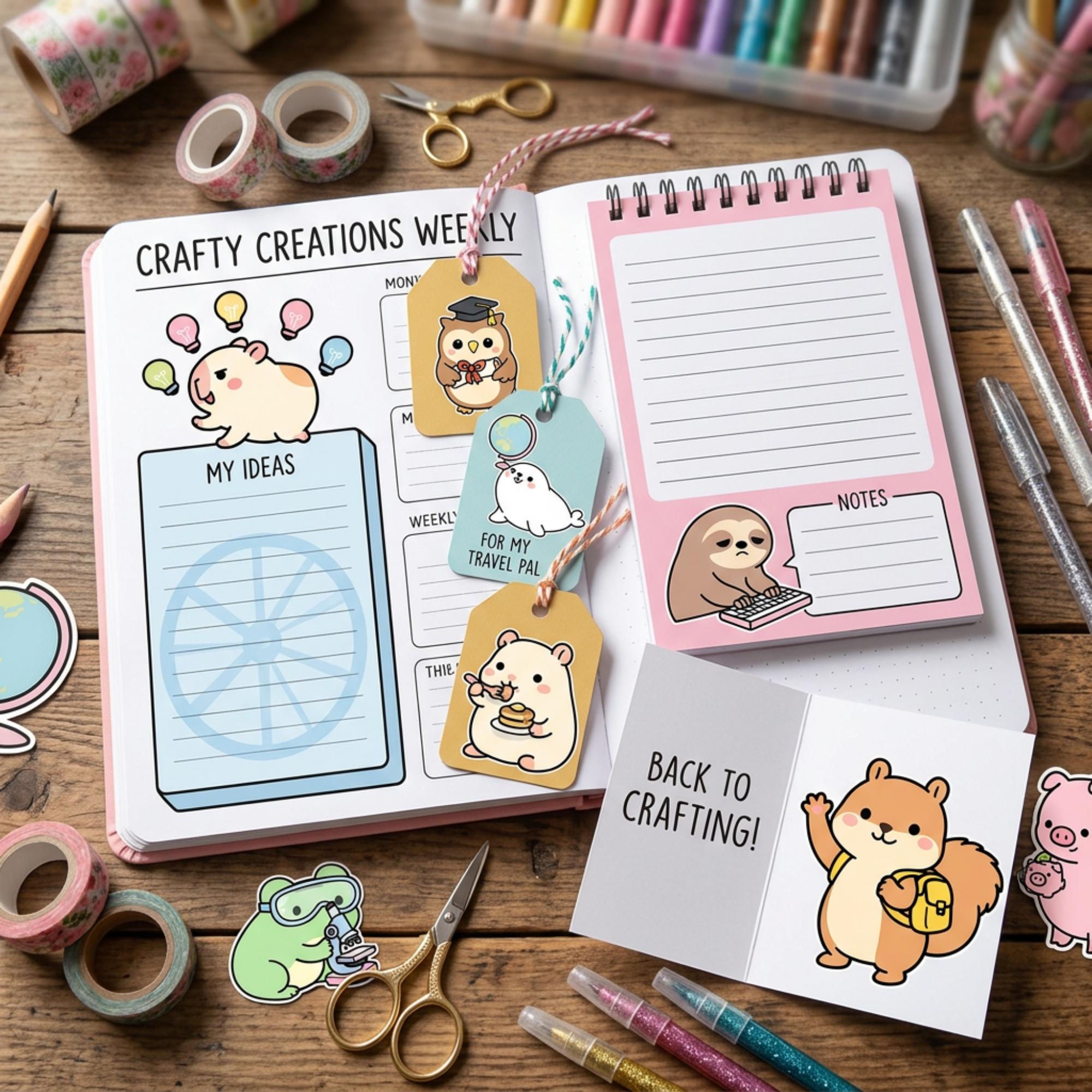 Cozy Study Animal PNG Clipart, Kawaii Self Care Transparent PNG for ...