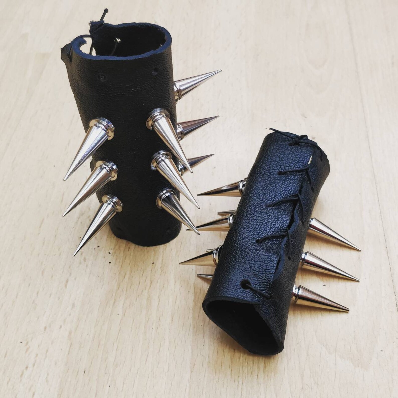 Spiked faux or real leather wheelchair handle covers Etsy