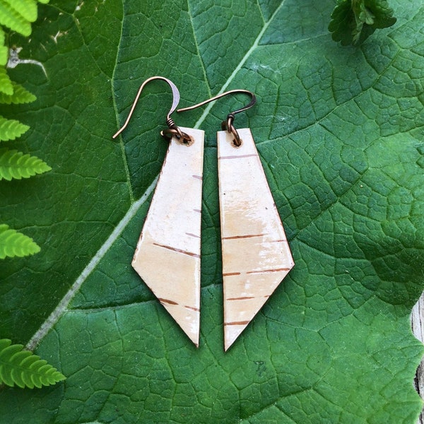 Birch Bark Earrings | Classy Nature | Light weight | Birch Bark Jewelry | Birch Earrings | Copper |