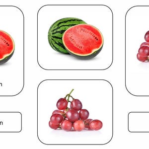 Fruit 3-part Montessori Language Cards PDF