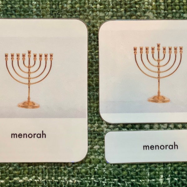 Hanukkah 3-part Montessori Language Cards PDF