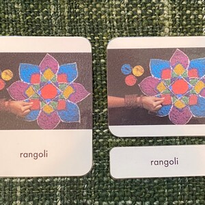 Cartes de langue Montessori Diwali en 3 parties PDF