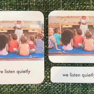 Tarjetas de lenguaje Montessori de 3 partes, gracia y cortesía, PDF