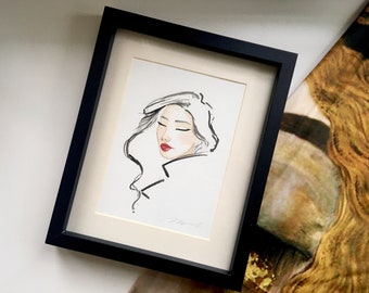 Original Woman Portrait, Watercolor Fashion Illustration, Beauty Wall Art