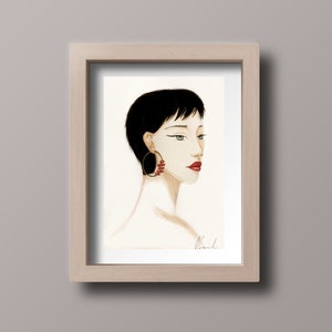 Original Watercolor Illustration, Wall art illustration, Illustration portrait, Portrait,  Original Watercolor painting, Gift, Illustration