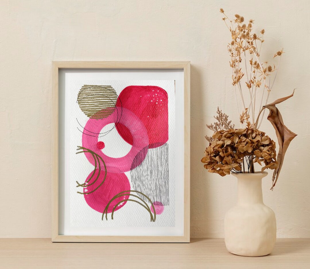 ORIGINAL Hot Pink Wall Decor, Hot Pink Decor, Hot Pink Wall Art, Pink