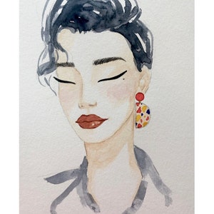 Original Woman portrait, Portrait painting, Wall art decor, Watercolor Portrait, Fashion illustration, Fashion wall art, Beauty Wall Decor