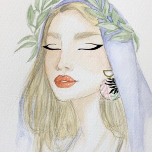 Original Woman portrait, watercolor Portrait, Wall art decor, college dorm decor, Christmas gift for her, feminist art, teen girl gifts