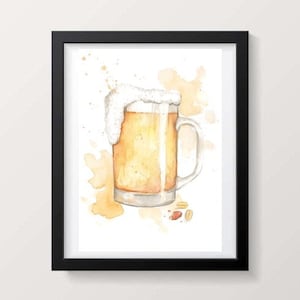 DIGITALE DOWNLOAD BierPrint, Instant download Print / Poster 21x15 cm, keukendecor, bierliefhebber cadeau, bierprint, bierkunst, bierwanddecor