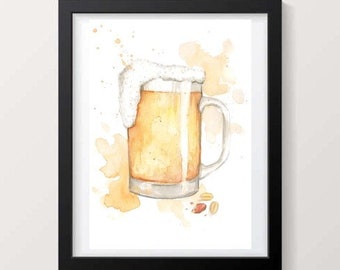 DIGITAL DOWNLOAD Beer Print, Instant download Print / Poster 21x15 cm, kitchen decor, beer lover gift, beer print, beer art, beer wall decor