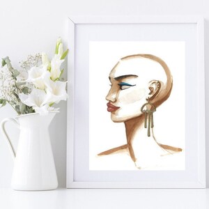 DIGITAL DOWNLOAD woman art, African American art original, Black woman art, strong woman art, college dorm art print, woman portrait print
