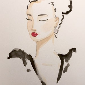 Original Woman portrait, watercolor Portrait, Wall art decor, college dorm decor, Christmas gift for her, feminist art, teen girl gifts