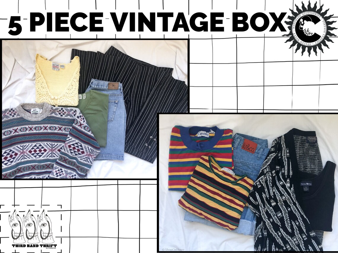 4 piece vintage mystery clothing box 3 garments 1 accessory Etsy
