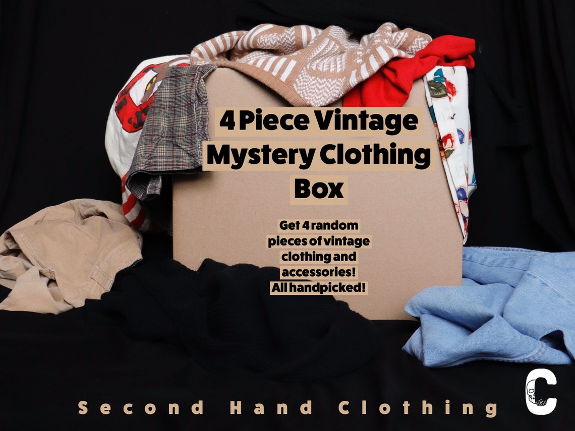 4 piece vintage mystery clothing box 3 garments 1 accessory Etsy