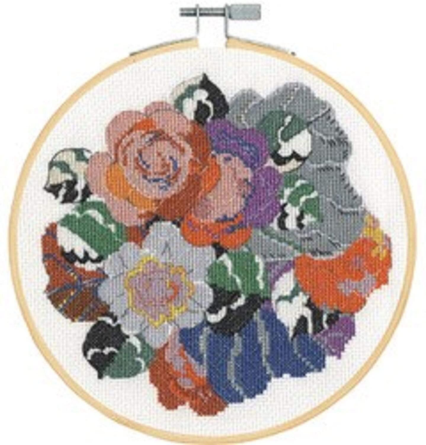 Dmc Cross Stitch Kit V&a Art Flowersdeco Composición de Etsy