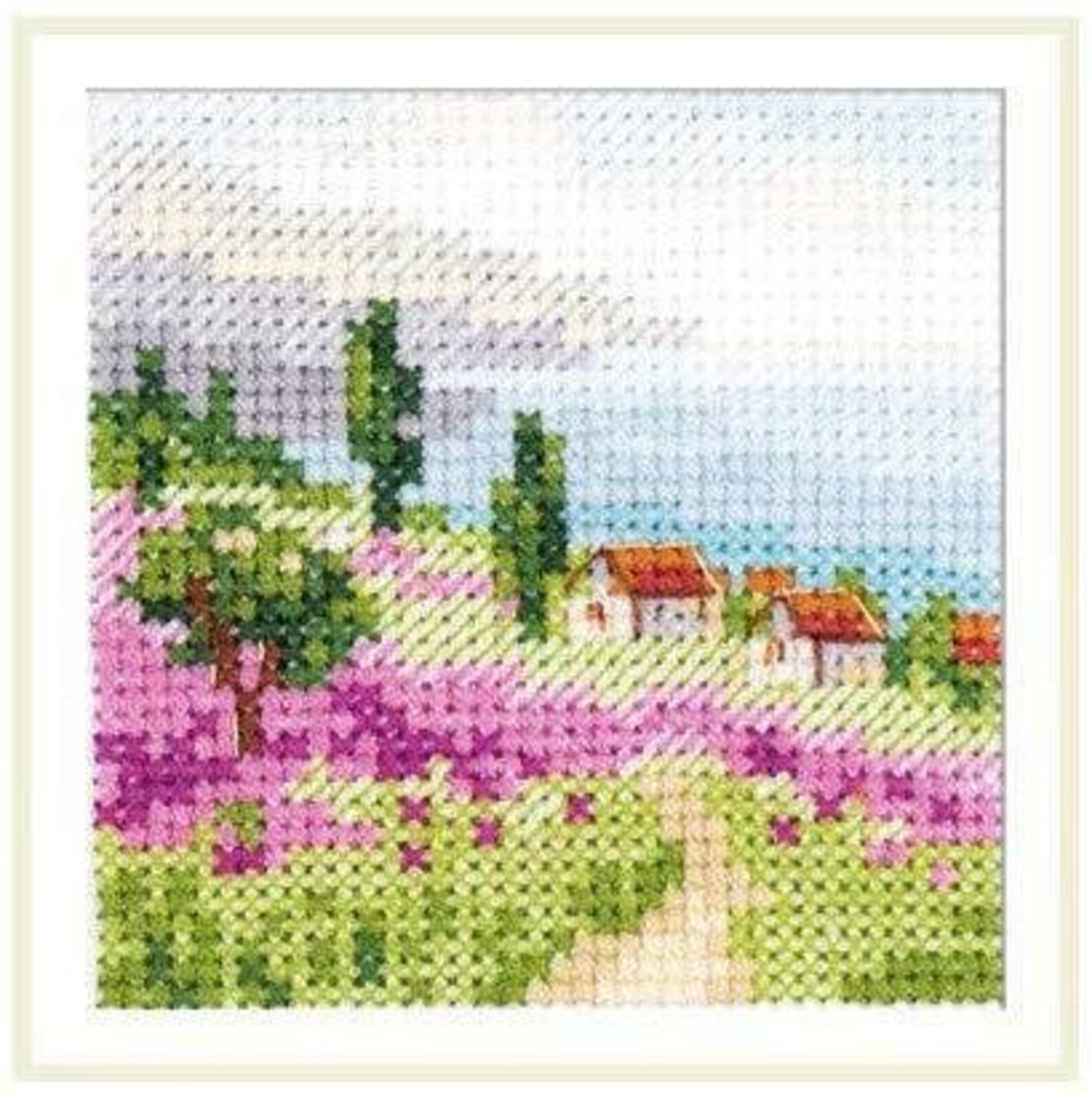 Alisa Counted Cross Stitch Kit Lavender Field by the Sea Etsy