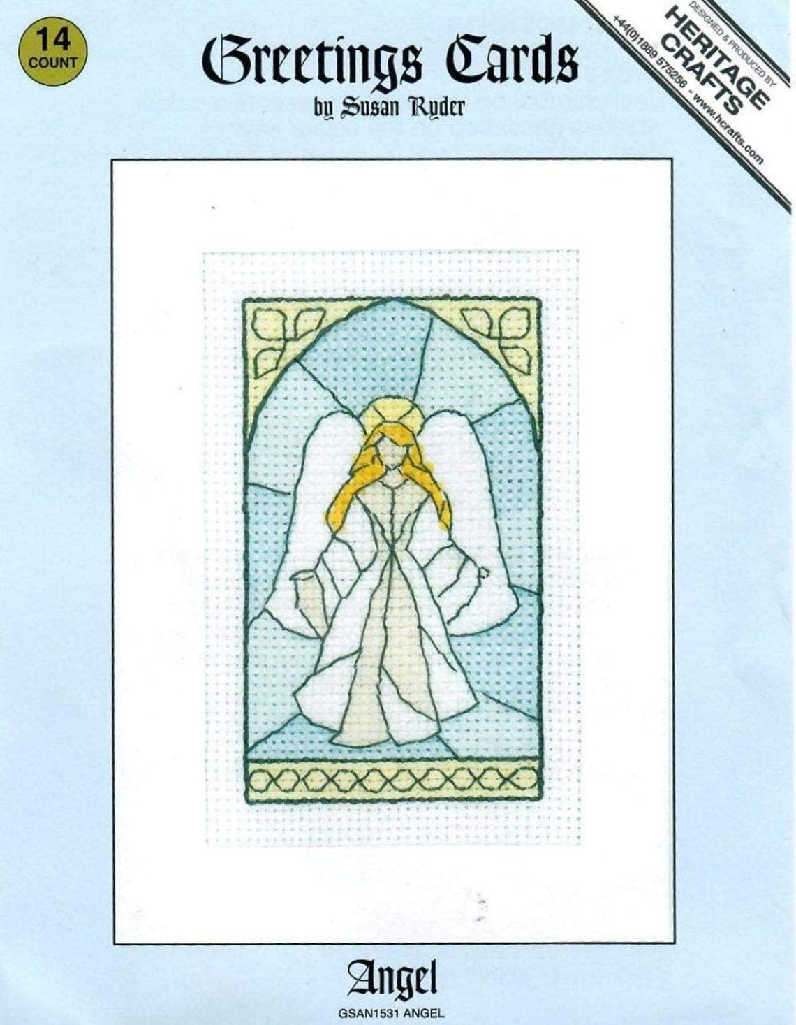 Angel Counted Cross Stitch Christmas Card Kit By Susan Ryder Etsy