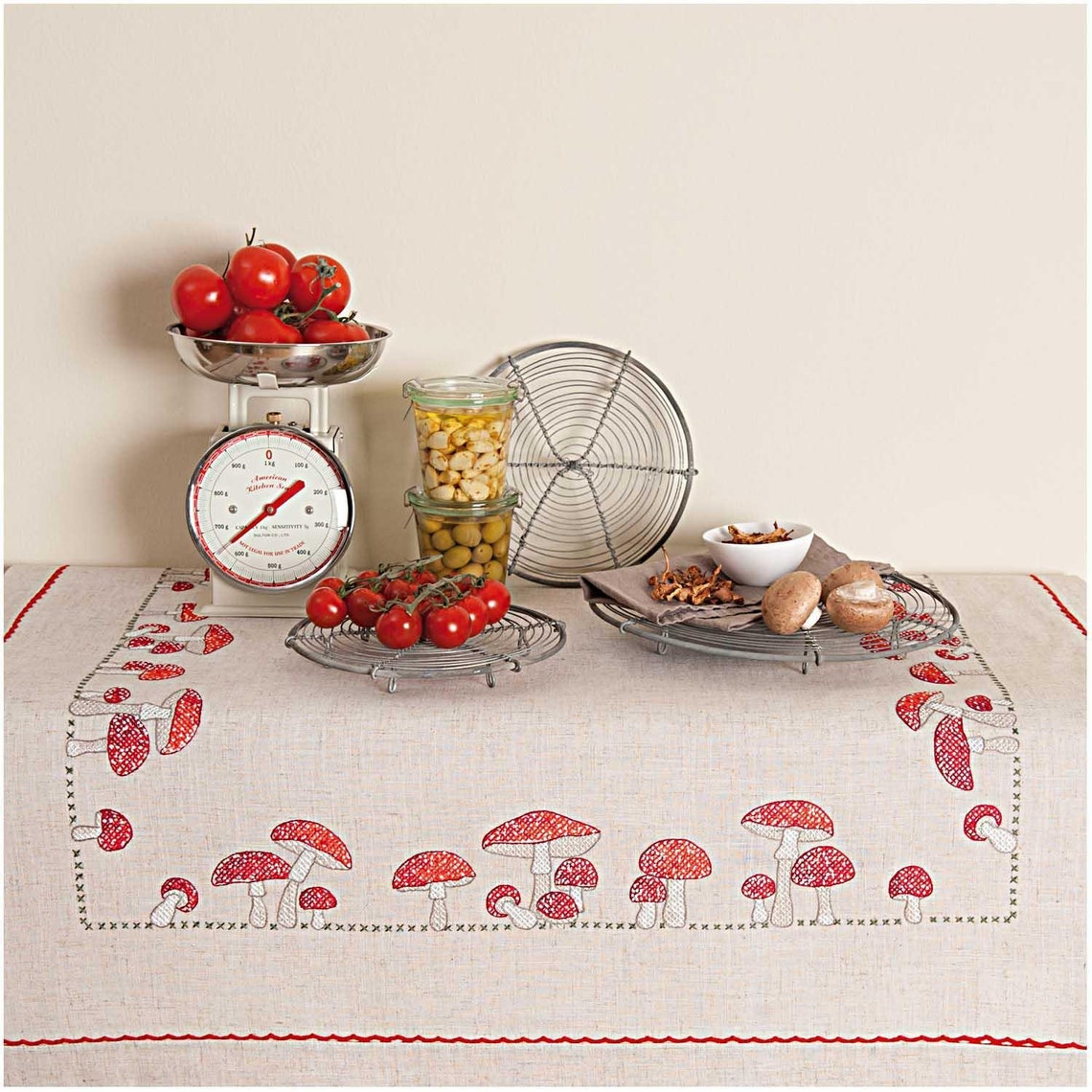 Rico Design Complete Embroidery Kit Fly Agaric Tablecloth Etsy