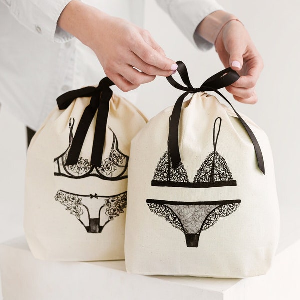 Sac pour lingerie/ Sac de voyage pour femme/ Cube de rangement/ Sac pour sous-vêtements/ Sac cadeau pour lingerie/ Rangement pour vêtement en coton/ Rangement pour sous-vêtements/ Sac de voyage pour lingerie