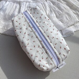 Make-up tas/badstof gewatteerde stof cosmetische tas/toilettas reisetui/reistas/gezwollen make-up tas/handgemaakt/multifunctionele rits tas