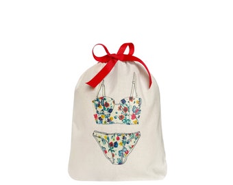 Bolsa de lencería/ Bolsa de viaje para mujer/ Cubo de embalaje/ Bolsa de ropa interior/ Bolsa de regalo de lencería/ Ropa de algodón/ Ropa interior Organizar/ Bolsa de viaje de lencería